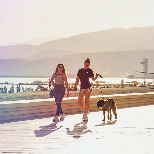 Paseo marítimo de Almería, muy cerca del albergue.