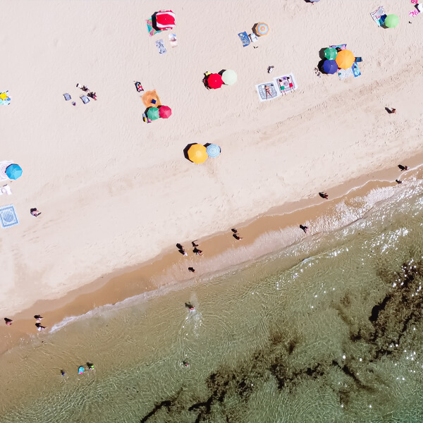 Vista aérea de la playa de los Alemanes