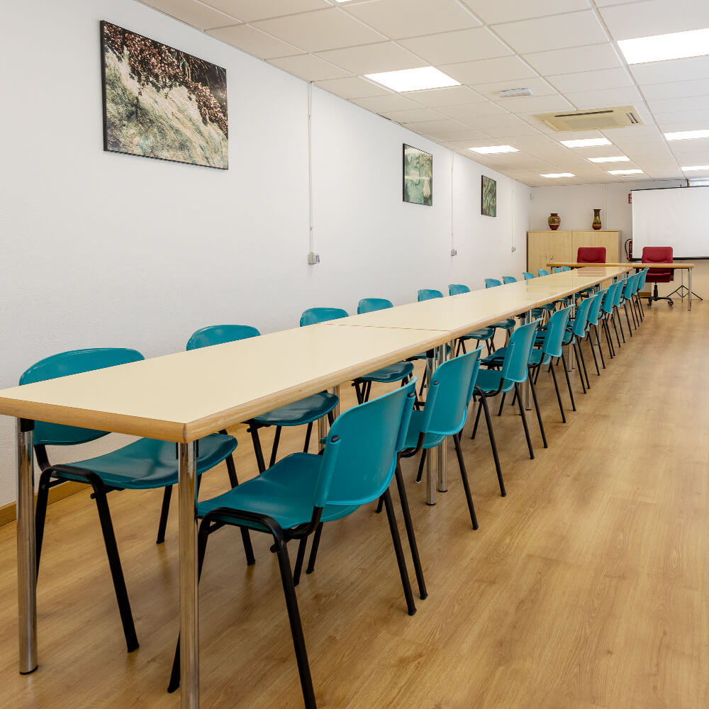 Vista de la Sala Cerezuelo en montaje tipo reunión